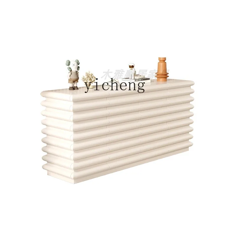 

ZK Cream Style Entrance Cabinet Home Shoe Cabinet Minimalist Household Storage Modern Living Room Curio Cabinet Integrated
