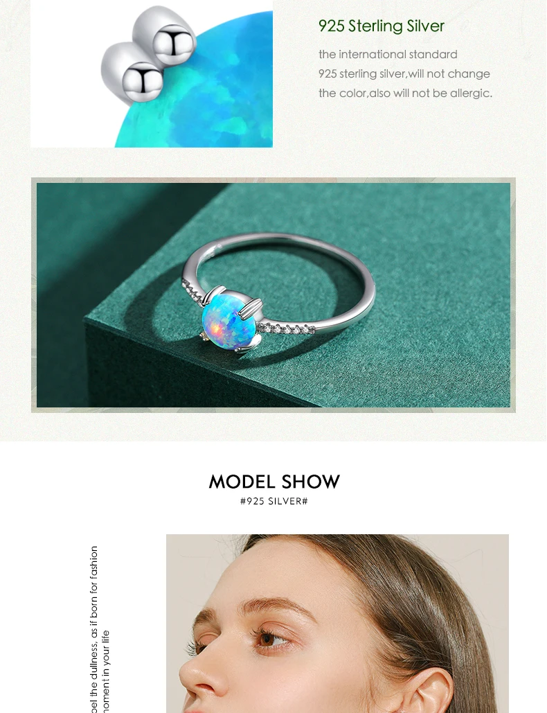 MODIAN Natural Opals Series Jewelry Set 925 Sterling Silver Luxury Finger Ring & Stud Earrings For Women Fine Jewelry Gift