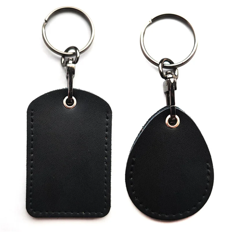 Plastic Keychain Tags Vintage PU Leather Protective Case