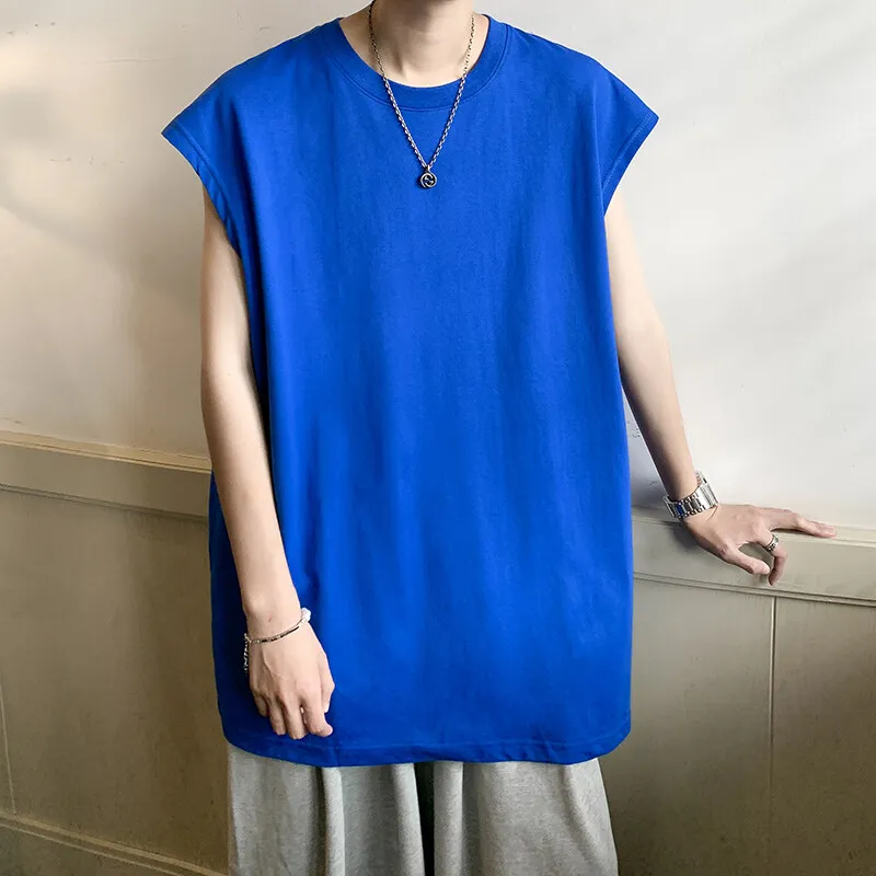 サマーベーシック綿100%メンズタンクトップ