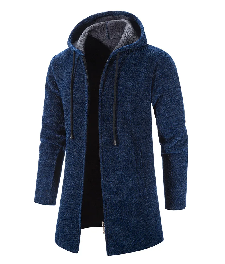 Description Picture 4 of itemMen's Sweaters Coat Autumn Winter New Hot Warm Zipper Medium Long Cardigan Sweaters Man Casual Knitwear Sweatercoat mens clothes
