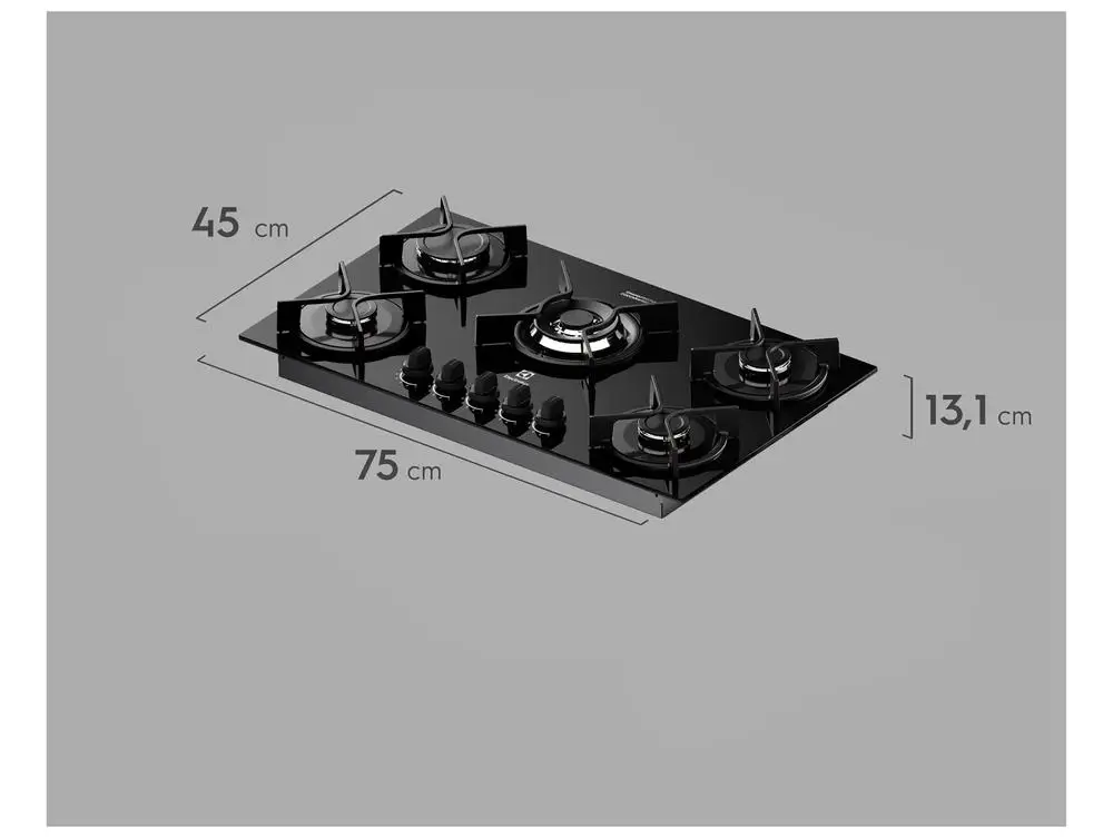 Cooktop 5 Bocas a Gás GLP Electrolux Preto Acendimento Automático Experience KE5GC - Bivolt 5