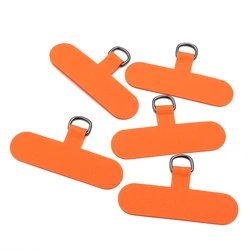 Set of 5 Detachable Phone Lanyards with Metal Ring and Clip - 60X33mm (Orange)