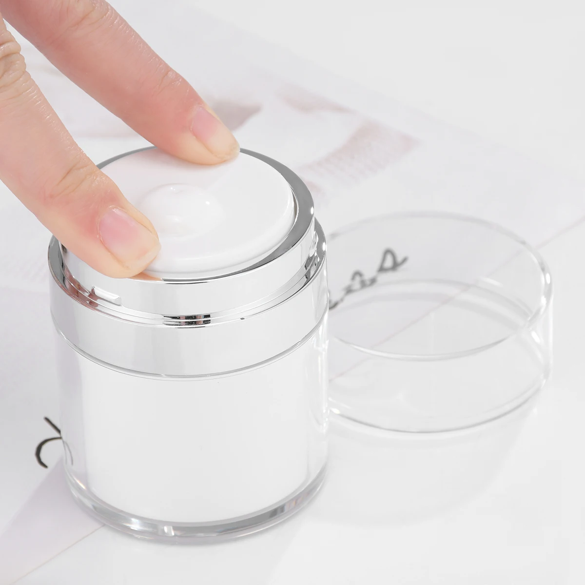 30ml Airless Pump Jar Empty Acrylic Cream Bottle Refillable Cosmetic Easy To Use Container Portable Travel Makeup Tool 6