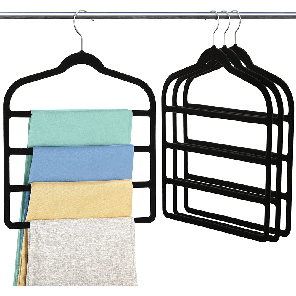 5pcs Trouser Hanger Space Saving Nonslip Pants Hanger Jeans Hangers