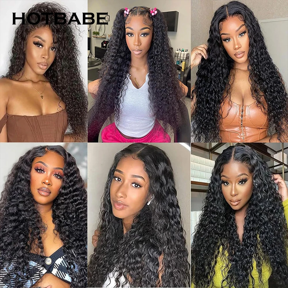 360 Glueless Full Lace Wig Water Wave 13x4/13x6 HD Lace Frontal Wig Preplucked Brazilian Human Hair Wig 350 Density Wig HOTBABE