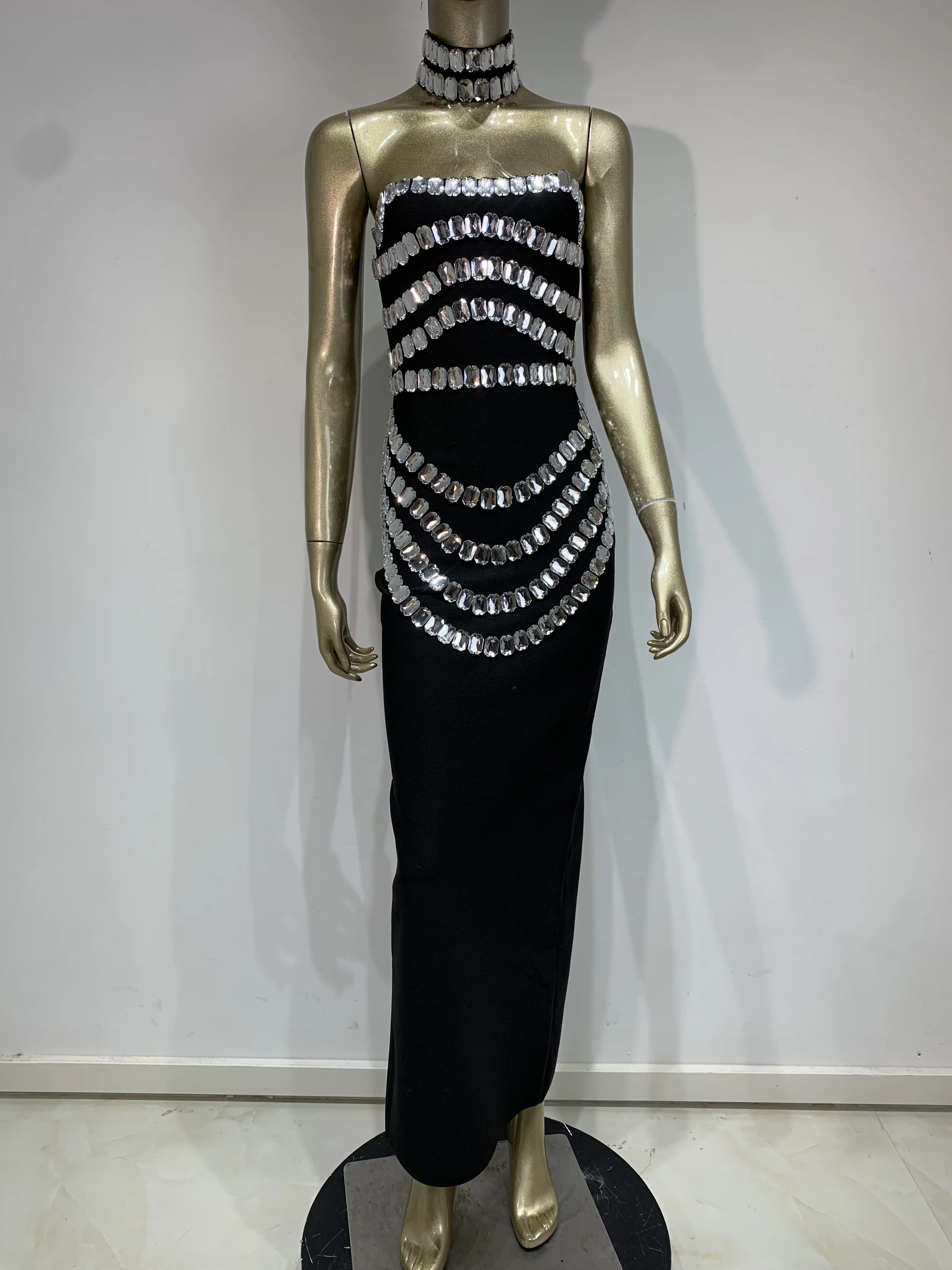 Black Dress Aliexpress Vestidos Bandage Autumn Elegant Office Long