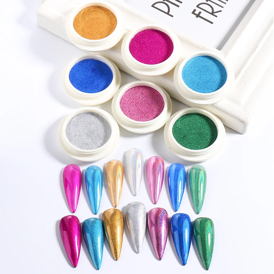 Nail Glitter Laser Metallic Rubbing Dust Chrome Powder Shinning Manicure Decoration Pigment CHLF01-07-1 nail powder,nail glitter,nail pigment,nail decoration,nail decorations