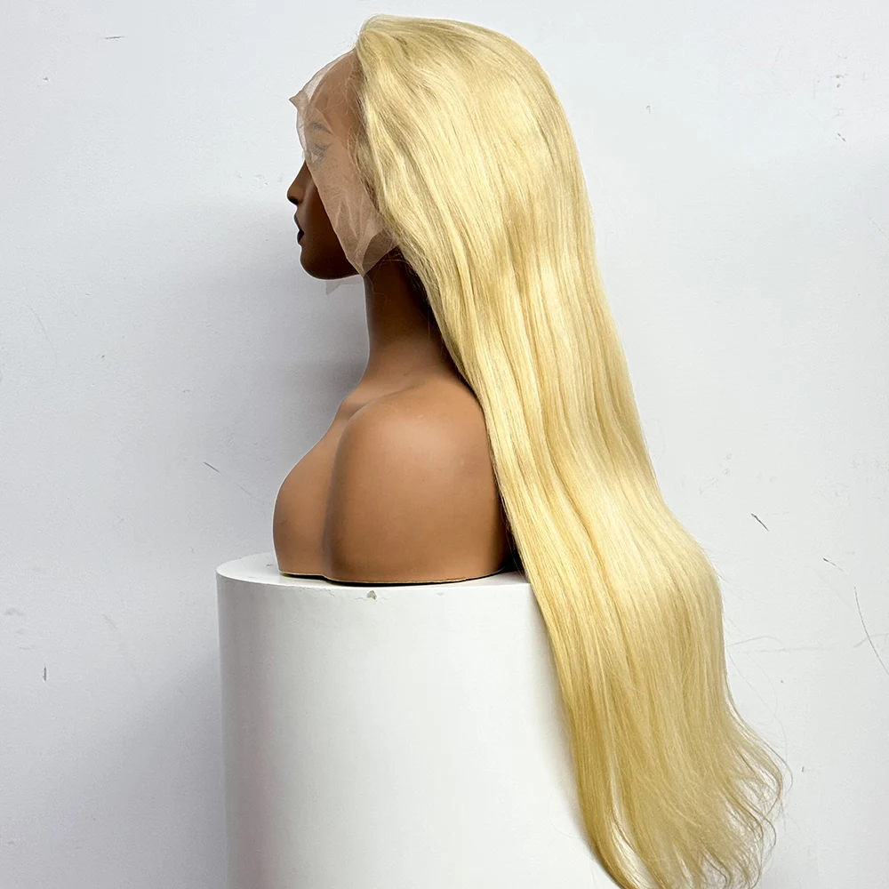 250% Straight Lace Front Human Hair Wig #613 Honey Blonde 13x4 Transparent Lace Frontal Human Hair Wig For Black Women