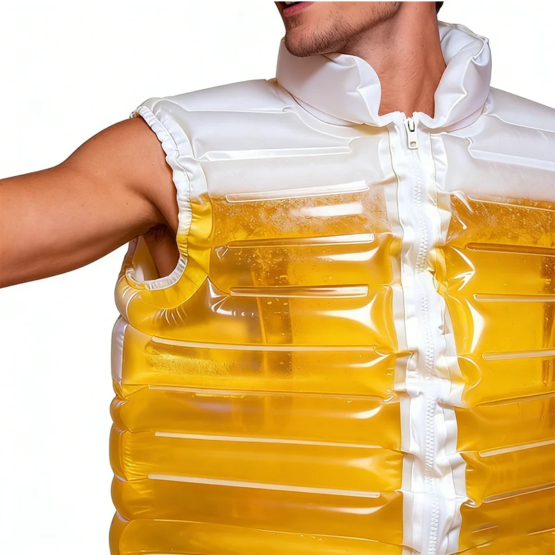 Für Poolpartys und Festivals: Auslaufsichere Transparente Bier-Jacke, Bier-gefüllte Kühlweste, Urkomisches Scherzgeschenk, Wiederverwendbar und Leichtgewichtig – Detail 6