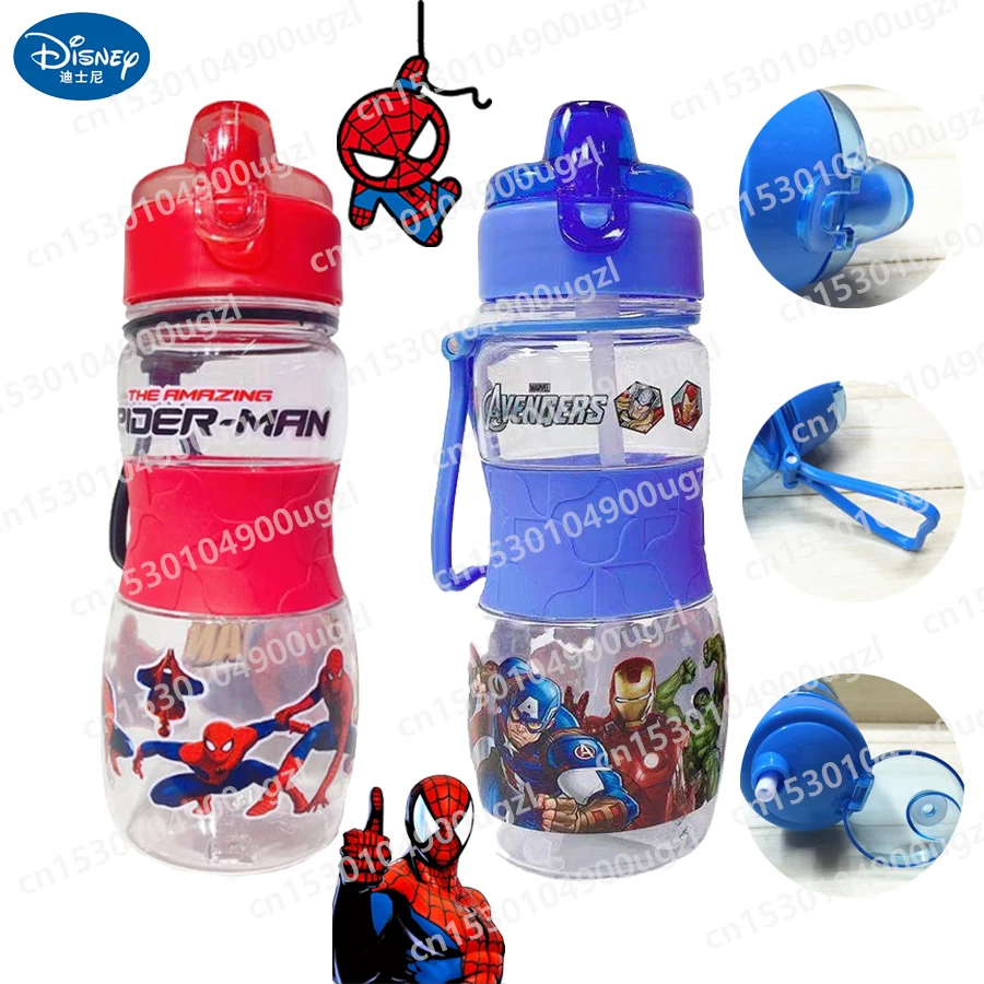 

Disney Spidermans Kids Water Sippy Cup Anime Figure Cartoon Baby Feeding Cups with Straws Outdoor Portable Bottles Boys Gift