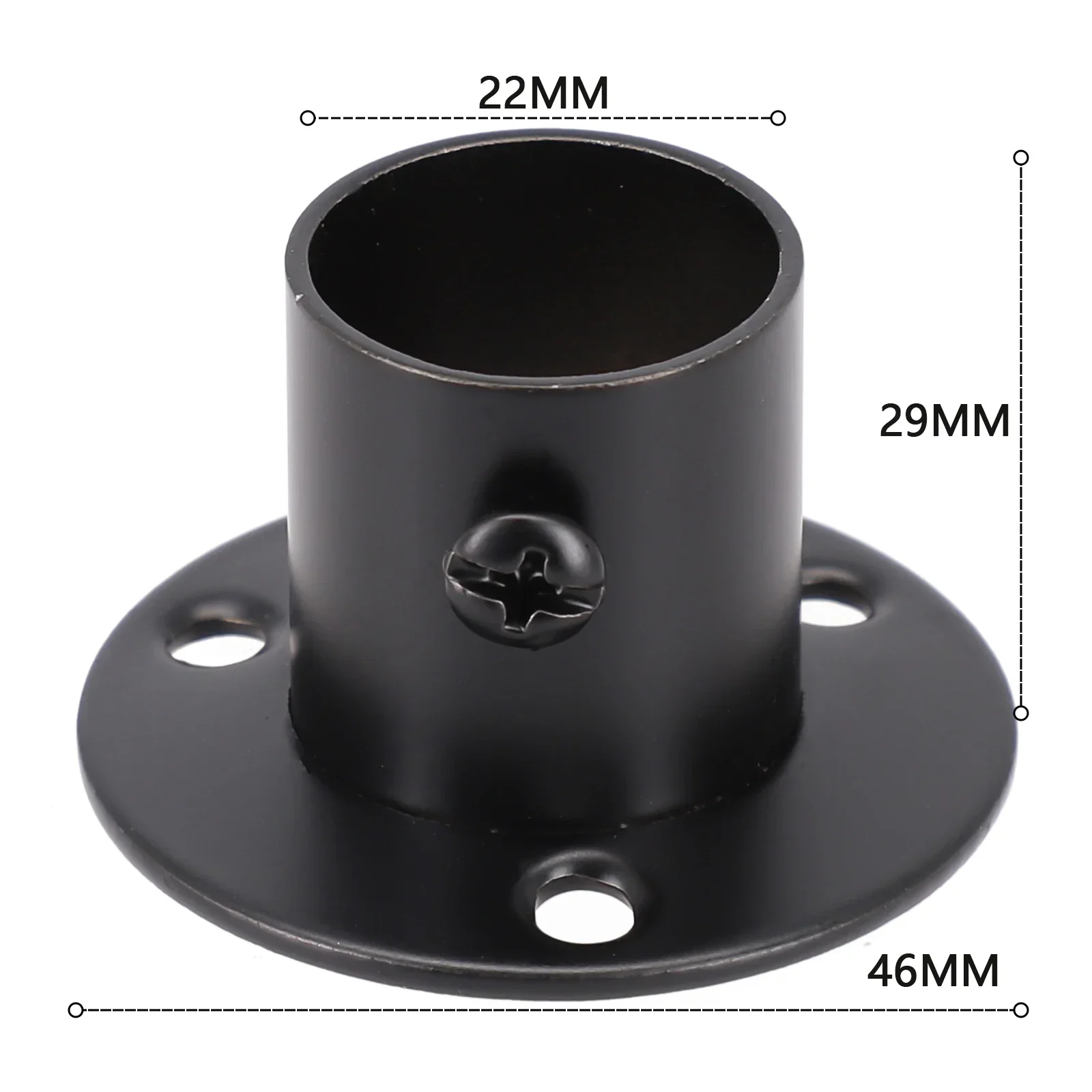 Wardrobe Rod Holder Socket End Support Pipe Bracket (4 Pcs