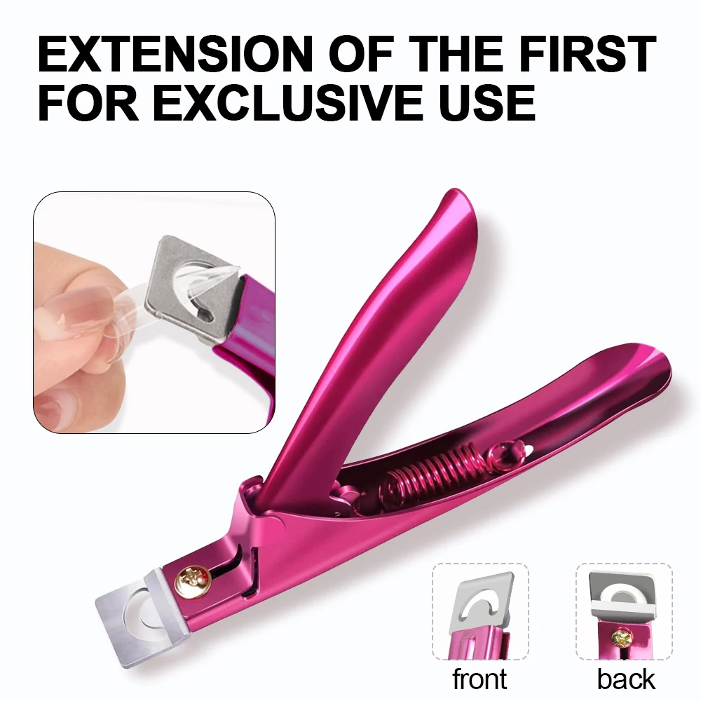 Acrylic Nail Clipper U Shape Stainless Steel Trimming Straight Cutter 12 Pieces Magnet Nail Art Trimmer Kit