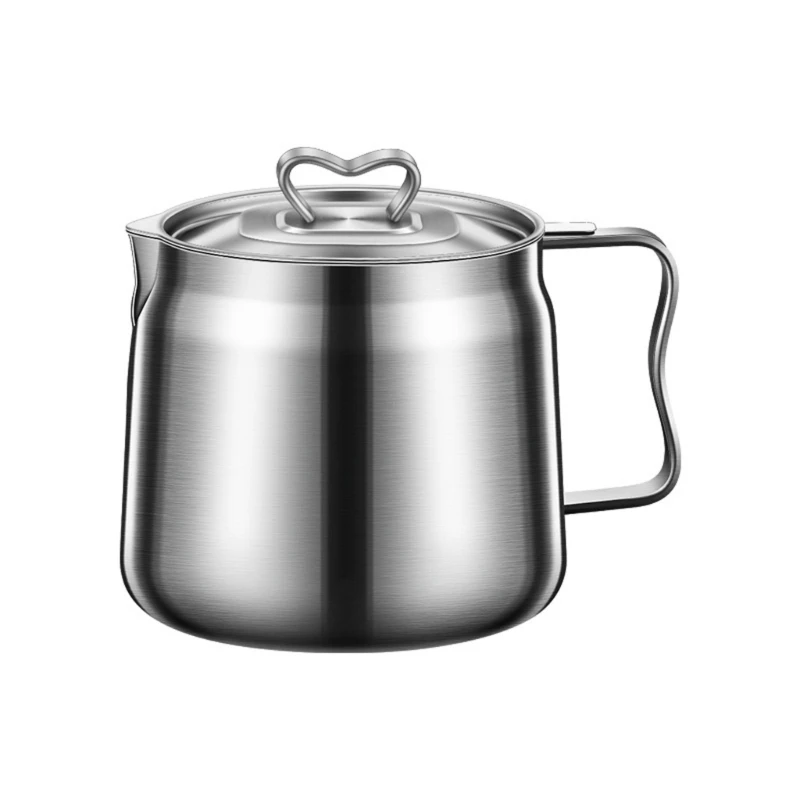 

Y1UB Fashion Oil Holder for Restaurant 1.5L Oil Strainer Pot Grease Can Container