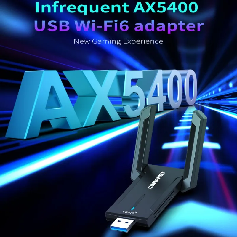 NEWFAST AX5400 WiFi 6 Adapter, The First AX5400 Tri-Band Gigabit