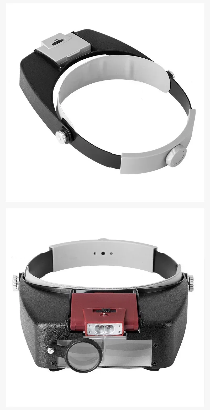 Head Mounted Binocular Magnifying Glass with LED Light Wearable Magnifying Glass for Reading Books Repairing Watches magnifying glass headband magnifier reading magnifier head wearing magnifier