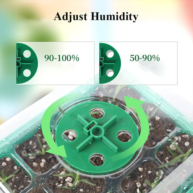 Teljes Spektrum Led Grow Fight Pottel Tálca Növényi Indító Tálcák Üvegházhatású Termesztési Lyukakkal 12 Cella Tálcánként - Image 5