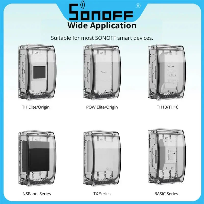 Sonoff Waterproof Box R2 Resistente All'Acqua Compatibile Con Sonoff Th Elite/ Th Origin/ Pow Elite/ Pow Origin/ M5/ Tx/ Nspanel