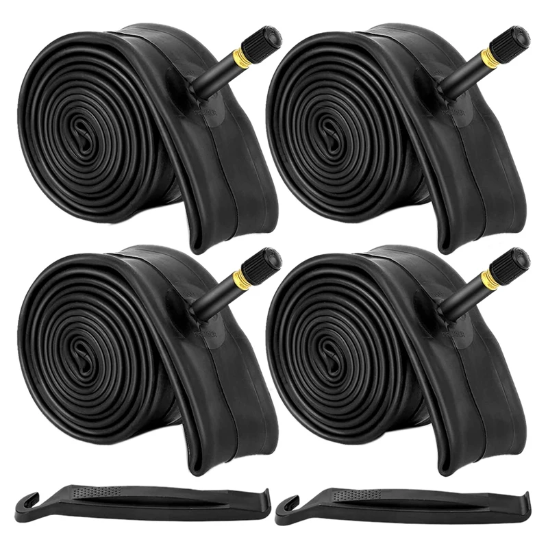

4 Pack 20 Inch Bike Tubes With 2 Tire Levers, Bicycle Inner Tube Schrader Valve Fit 1.75/1.95/2.10/2.125,For Kids Bike