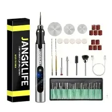 JANGKLIFE USB Cordless Rotary Tool Kit Holzbearbeitung Gravur Stift DIY Für Schmuck Metall Glas Mini Drahtlose Bohrer – Detail 8