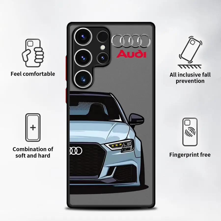 Black Edge Shell Phone Case with Audi Sports Car Design
