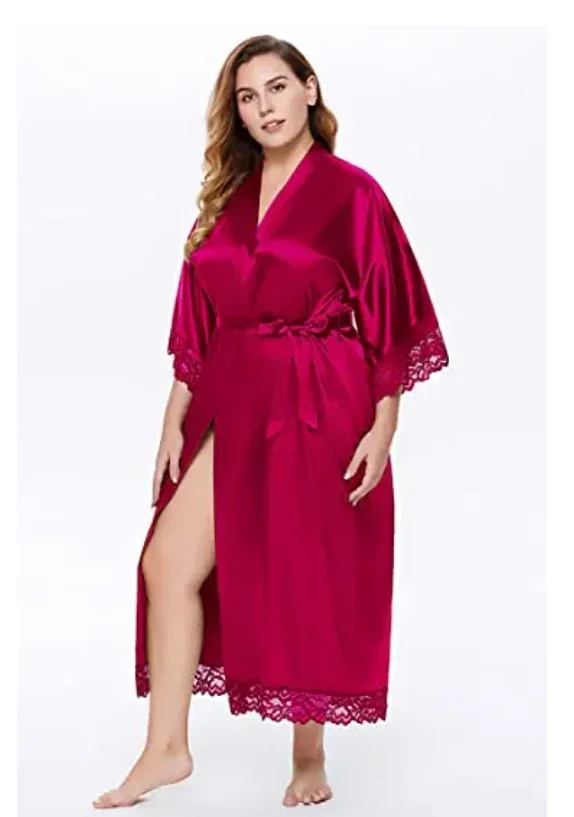Bride Robe with Lace Sleeves White Boudoir Lace Bridal Robe Long Wedding Kimono for Women Bridesmaid Dressing Gown women dress women sleepwear bride robes silk robe sleepwear pajamas