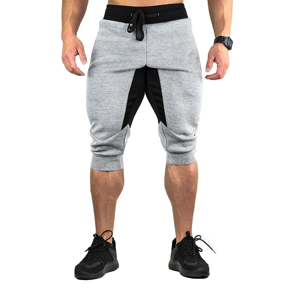 Summer Men's Casual Cotton Shorts Running Workout Joggers Sweatpants  Jogging Sport Capri Pants Mesh Below Knee 3/4 Gym Shorts 4