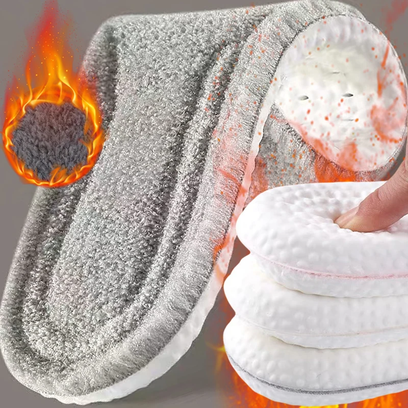 

4pcs Thicken Self Heated Thermal Insoles for Feet Winter Thermal Wool Memory Foam Shoe Pads Men Women Sports Shoes Self-heating