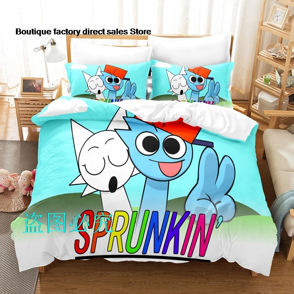 2025 Hot Sprunki Bedding Set Single Twin Full Queen King Size Bed Set Adult Kid Bedroom Duvetcover Sets Anime parure de lit Bed 5