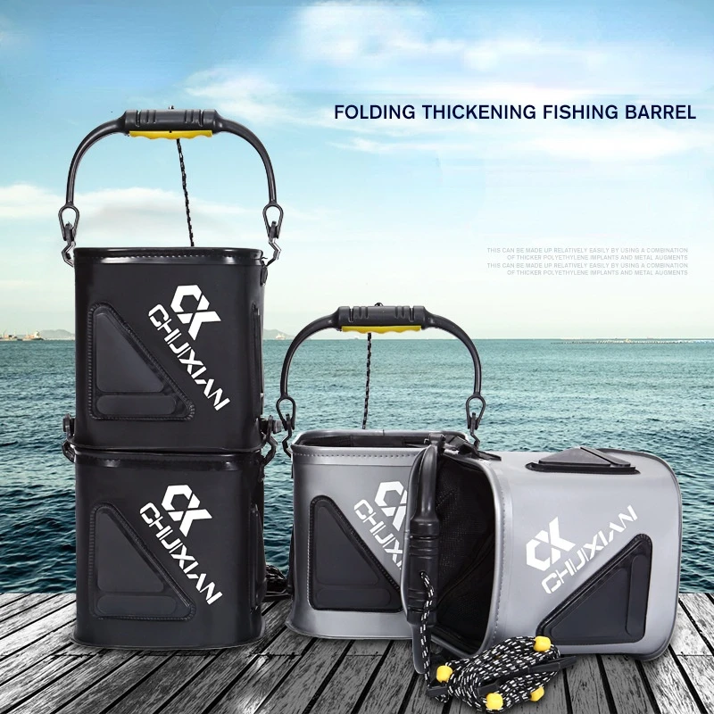 Fishing Bucket With Rope Eva Thickened 8l Foldable Fish Live Fish Box Small  Bucket Fishing Gear Outing Accessories Equipamentos - Fishing Bags -  AliExpress