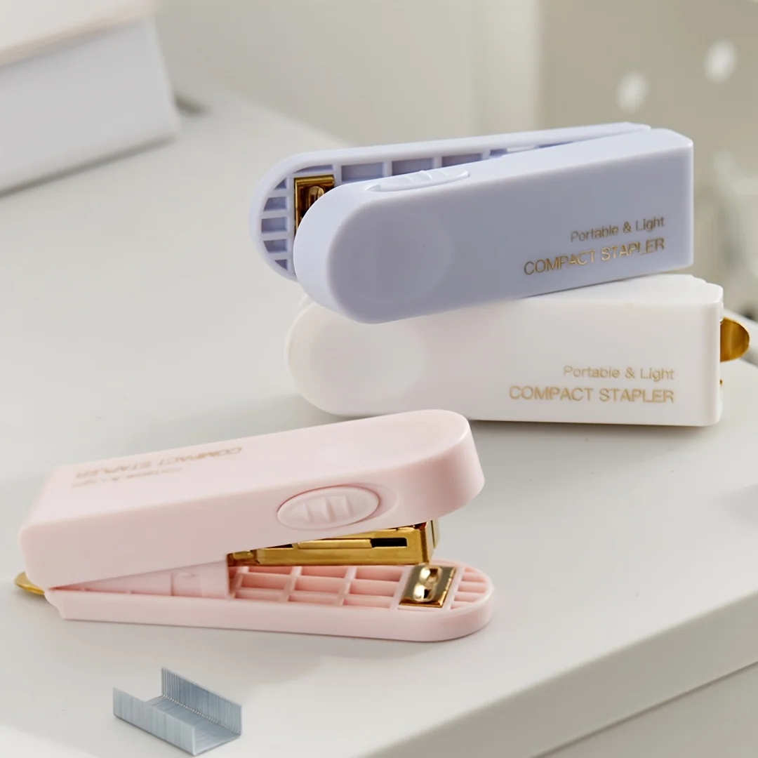 Portable Mini Stapler + Staples, Office Desktop Binding Machine, Binding Tool, Stationery - 3