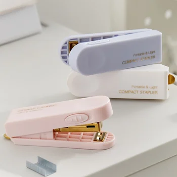 Mini Cucitrice Portatile + Graffette, Macchina per Rilegatura da Scrivania, Strumento per Rilegatura, Cancelleria