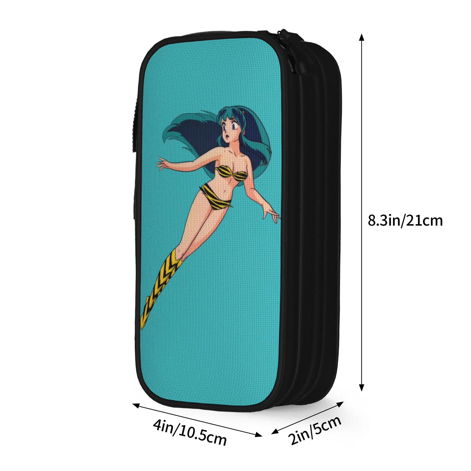 Lum Flying Urusei Yatsura 연필 케이스 패션 펜 박스 가방 소녀 소년 대용량 학교 용품 연필 케이스,