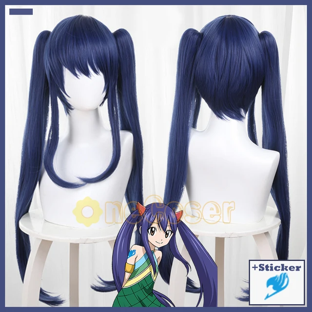 Wendy Marvell Cosplay Wig Anime Fairy Tail Tattoo Sticker Sky  