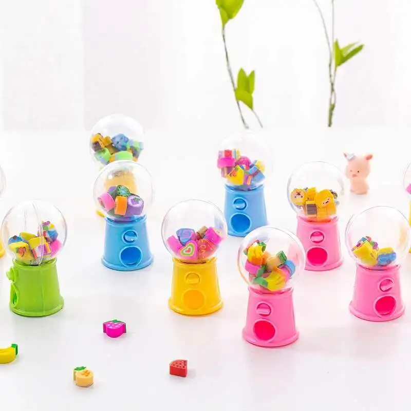 1 Set Cute Kawaii Creative Gashapon Pencil Fruit Rubber Erasers Gift Novelty School Office Supply Stationery Funny pencil eraser