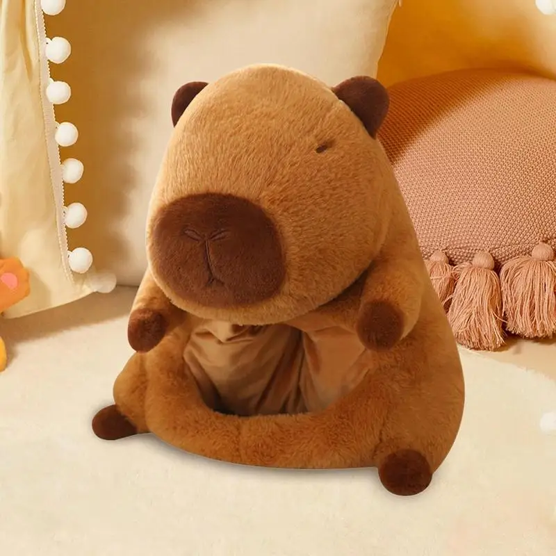 Funny Capybara Headwear Hat Cute Soft Capybara Plush Head Cover Animal Head Masque Cartoon Headwear Stuffed caps