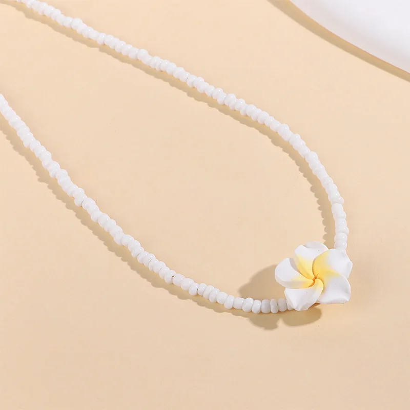 Böhmische Polymer-Blumen-Halskette Hawaiianische Sommer-Geburtstagsparty-Dekoration Frauen Mädchen Geschenke Strand-Hochzeit Choker Schmuck – Detail 10
