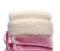 Free Ship Women Snow Boots Warm Plush Comfortable Platform Shoes Lady Lace-up Mid-Calf Pink Boots Non-slip Winter Shoes Booties - Image 3