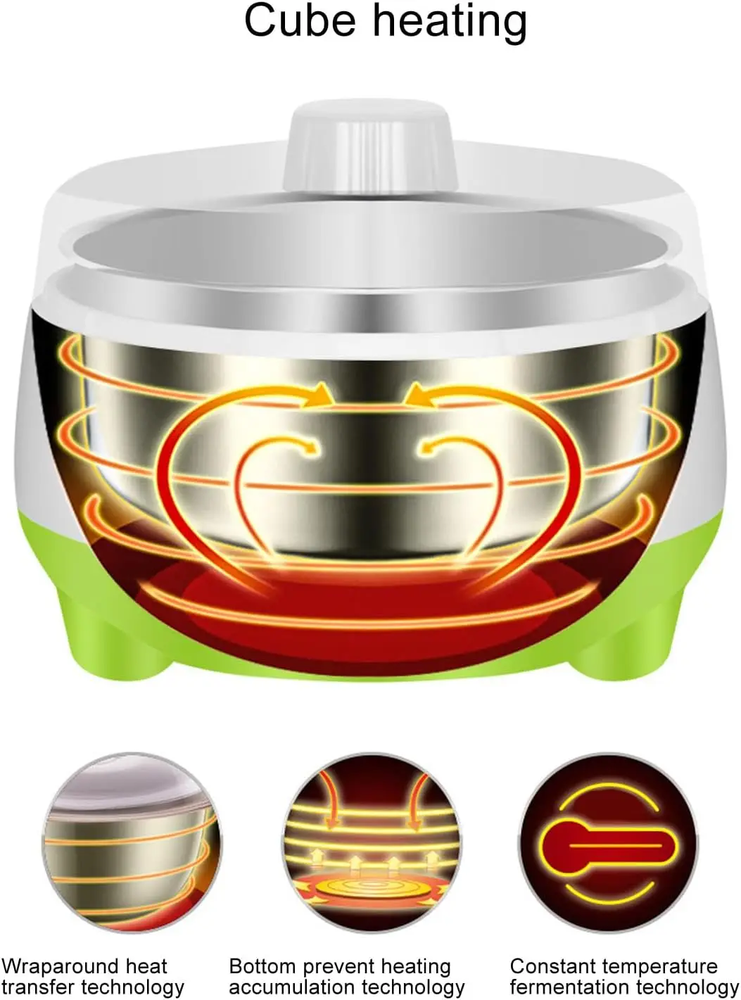 Yogurt Maker, Greek Yogurt Maker Machine, 15W DIY Homemade Maker with Efficient Uniform Heating for Organic Yogurt, Che