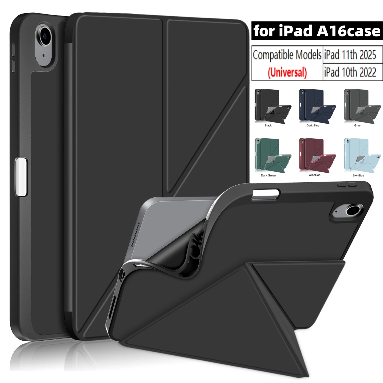 Magnetic Deformation Stand Tablet Case with Pencil Holder, iPad 10.9in 2022