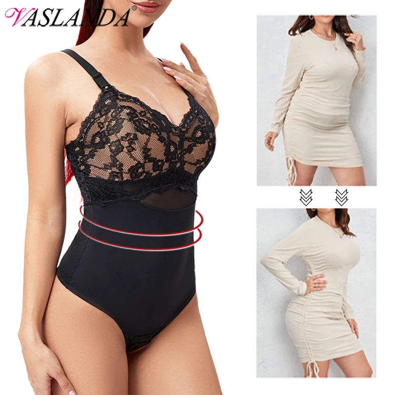 Koronkowe stringi Body Shapewear kobiety bez szwu modelowanie całego ciała  odchudzanie talii kontrola brzucha bielizna płaski brzuch Nude gorset -  AliExpress