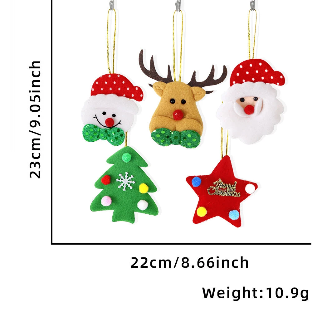 thumbnail image 1 of Colgantes para árbol de Navidad, decoración para colgar, 2025, pequeñas campanas, lazos, estrellas, bolsas de la suerte, alce, Papá Noel, copo de nieve para niños, Año Nuevo, 1 of 5