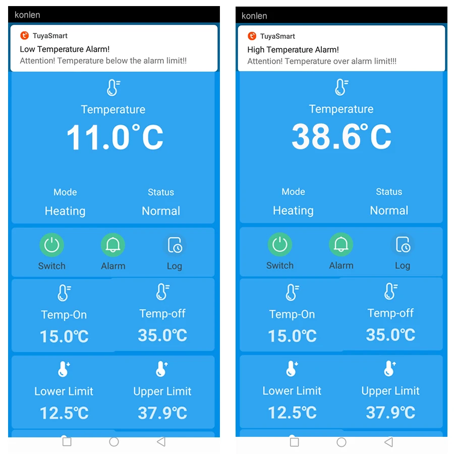Tuya WIFI temperature Sensor Thermometer Monitor Heating Freezer Controller Room