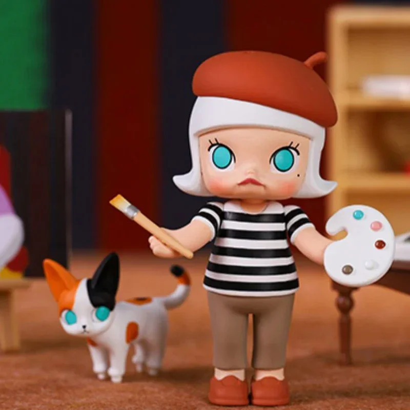 POPMART Molly Auction Series Blind Box Guess Bag Mystery Box Cute Anime Figure Desktop Ornaments Toys Doll Gift Collection