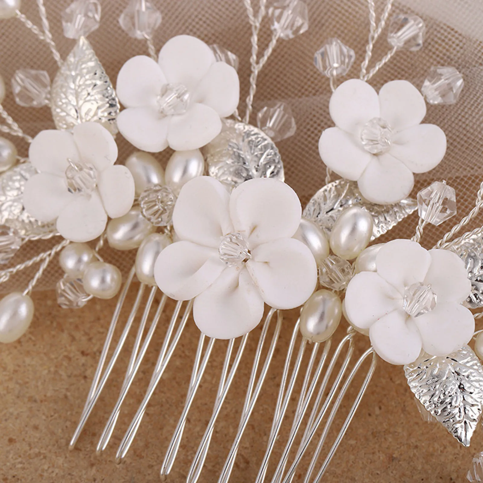 Woman's Pearl Hair Comb Headpiece Chinese Style Hair Styling Tool Accessories for Birthday Stage Party Hairstyle Making