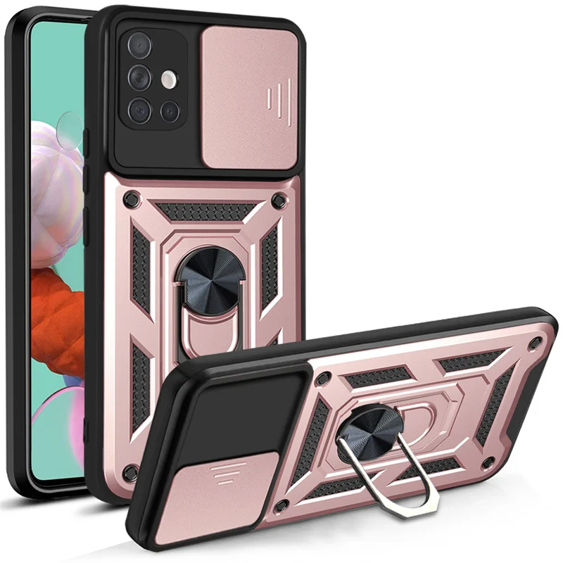 Durable Armor Shockproof Phone Case with Magnetic Ring Stand & Camera Protector Cover