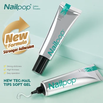 Nailpop Pro Punte per unghie morbide Colla gel 20g Adesivo Unghie finte Soak Off a lunga durata Gel UV Smalto per unghie Prodotti per manicure per unghie