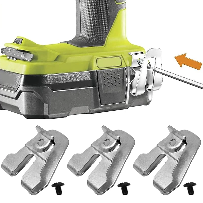 Aço inoxidável Clipe Belt Ganchos com Parafusos, Impacto Titular Drill Driver, Acessórios, Power Tool Parte, Ryobi, Ridgid, 1 Pc, 2 Pcs, 3Pcs