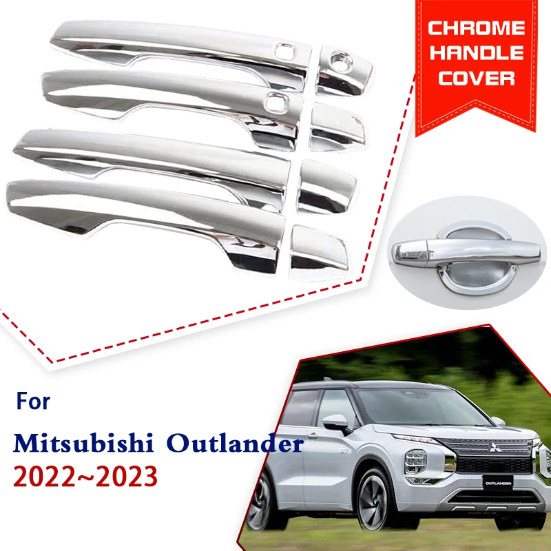 

Хромированная крышка внешней дверной ручки для Mitsubishi Outlander 4 GM GN 2022 2023 Airtrek, автомобильные аксессуары, защитные декоративные наклейки