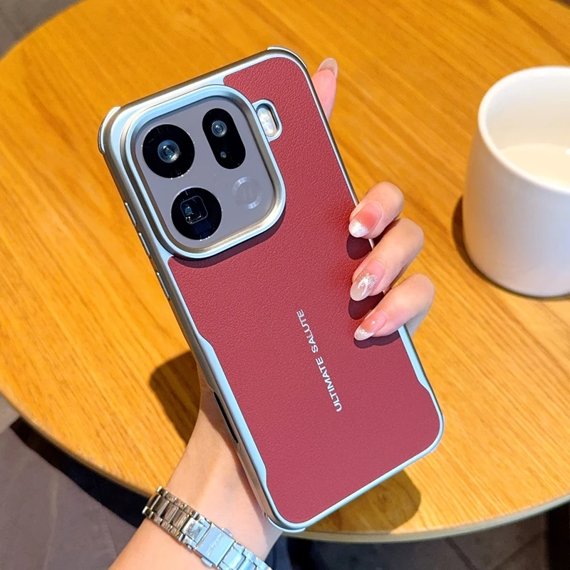 Magnetic Blade PU Leather Case with Silver Bezel Lens Bumper Cover